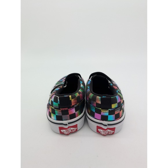 Vans Slip On Checkerboard Rainbow Metallic Kids Girls Shoes Size 3Y - Picture 4 of 10
